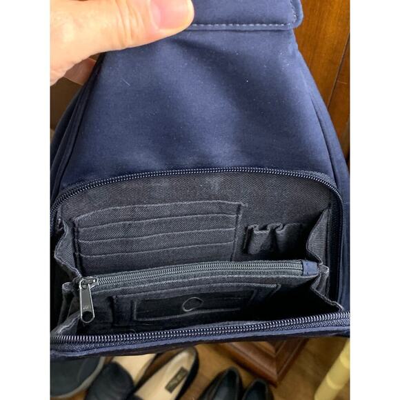 Liz Claibourn's Villager Black Fabric Triangle Sling Bag - Picture 5 of 7